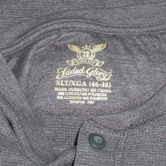 Faded Glory Grey Long Sleeve Thermal Shirt - Men's XLT - Picture 4 of 4